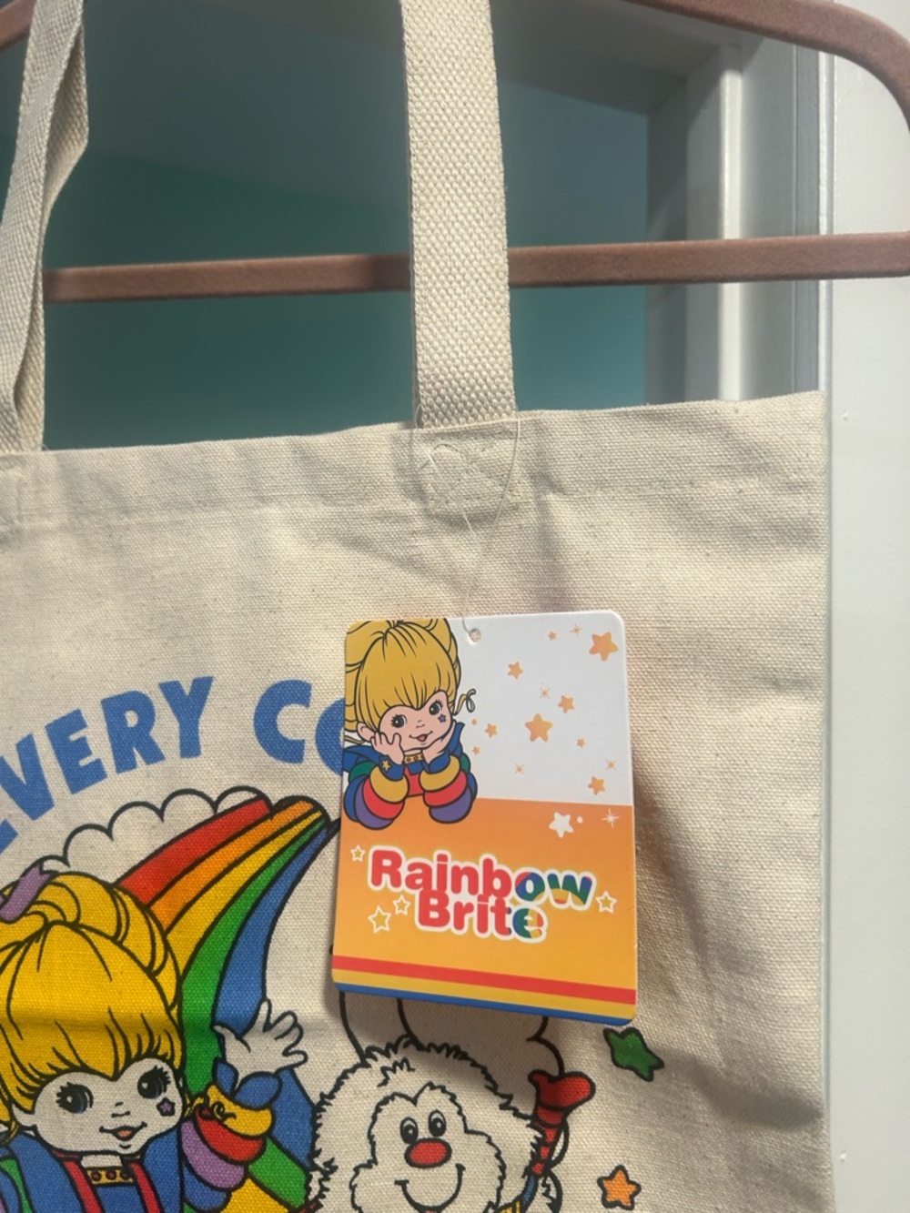Rainbow Brite Hallmark Cream Canvas Tote “Every Color of Happy.” NWT - Picture 4 of 7